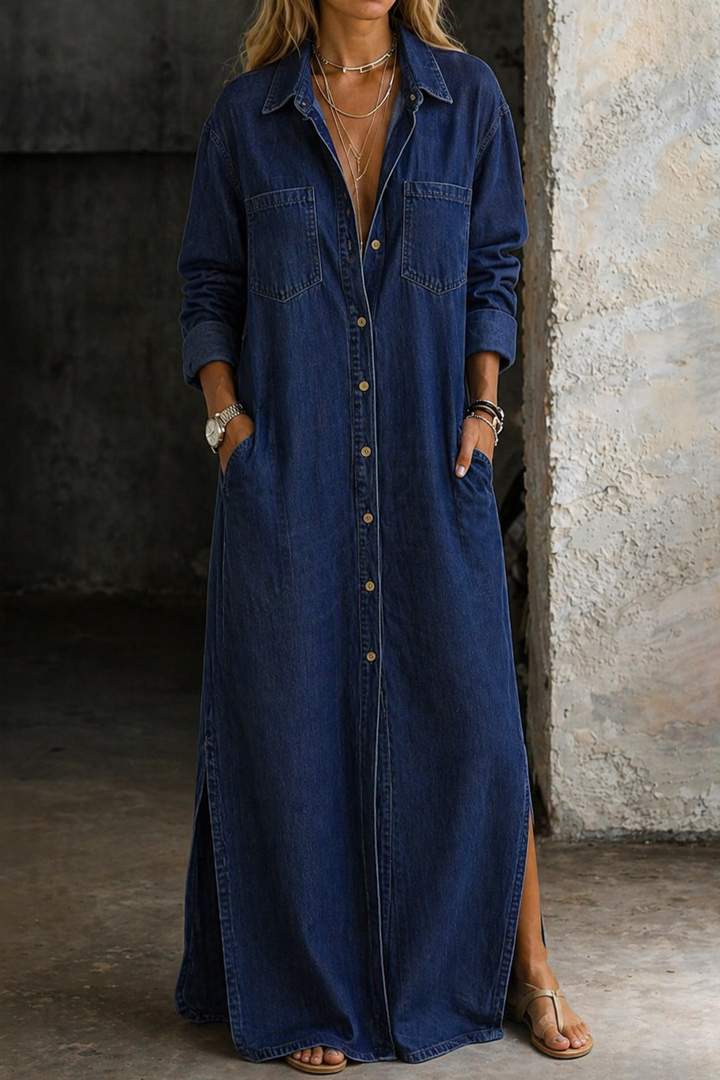 Christina | Abito in denim con bottoni