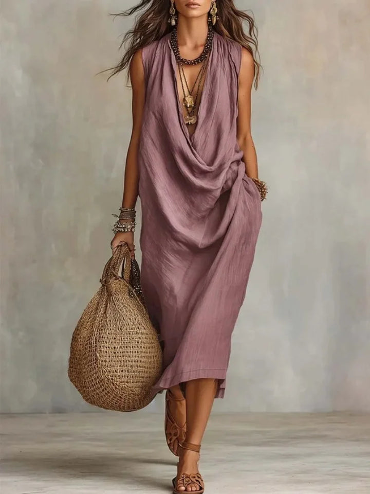 Nora | Elegante abito in cotone e lino